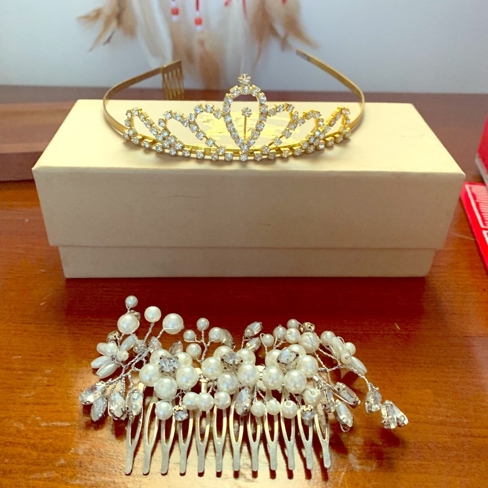 Hair clip & Crystal Tiara